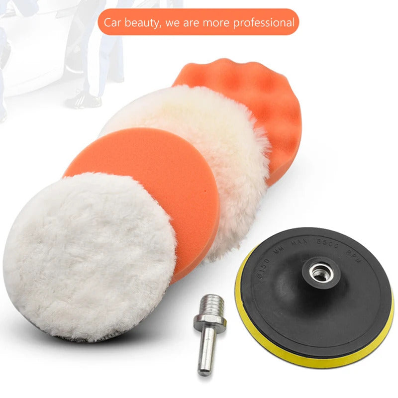 6 PIECE CAR POLISHING / BUFFER SPONGE SET FOR DRILL