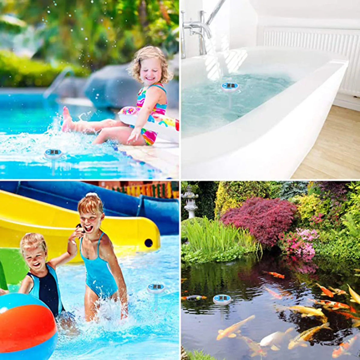 SOLAR POWERED FLOATING POND / POOL THERMOMETER DIGITAL LCD WATER TEMPERATURE UK