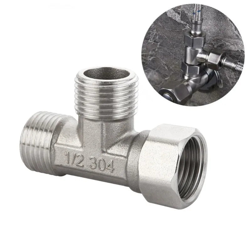 STAINLESS STEEL SHOWER ADAPTER TEE 1/2" 15mm