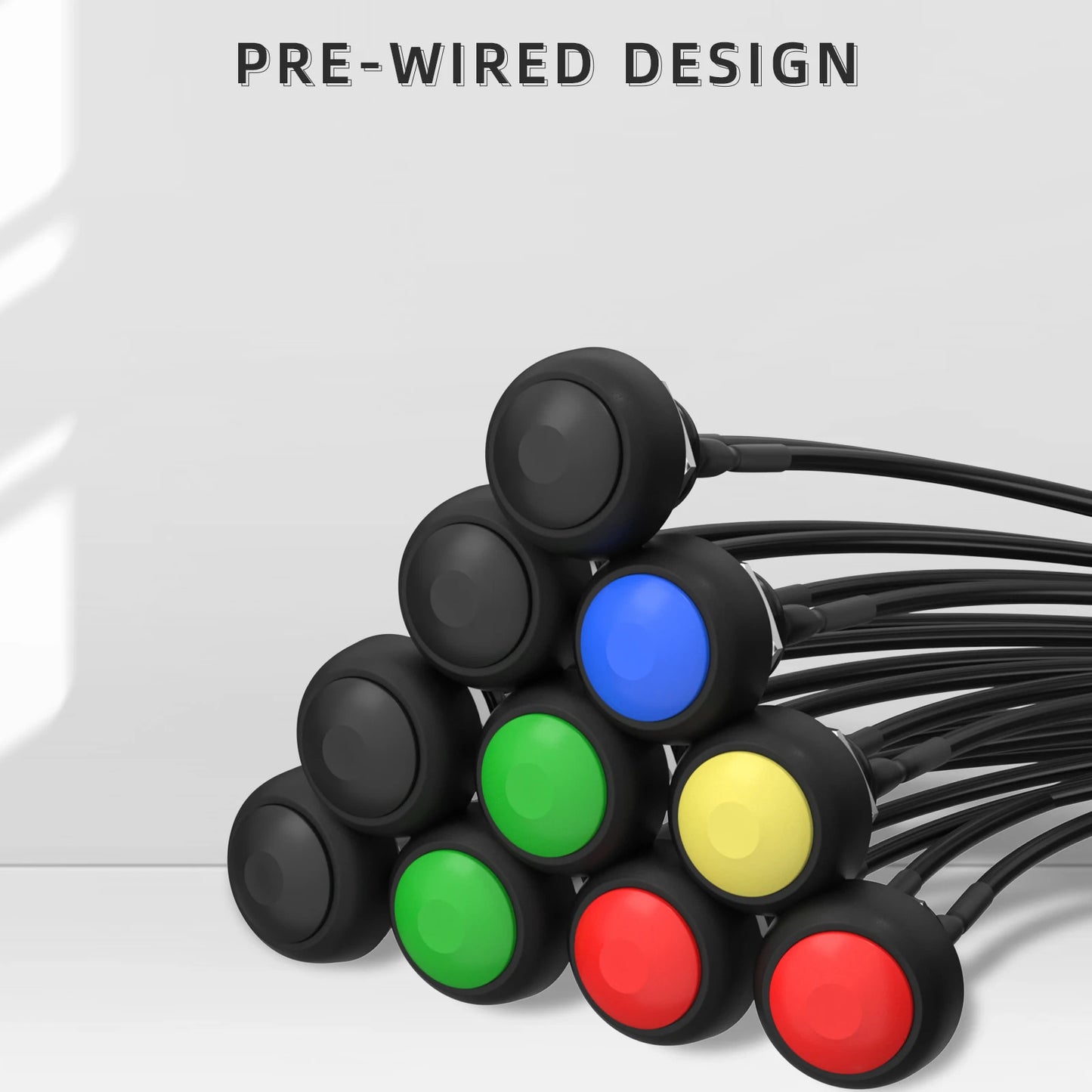 5  x 12mm WATERPROOF ROUND MOMENTARY PUSH SWITCHES - PRE WIRED