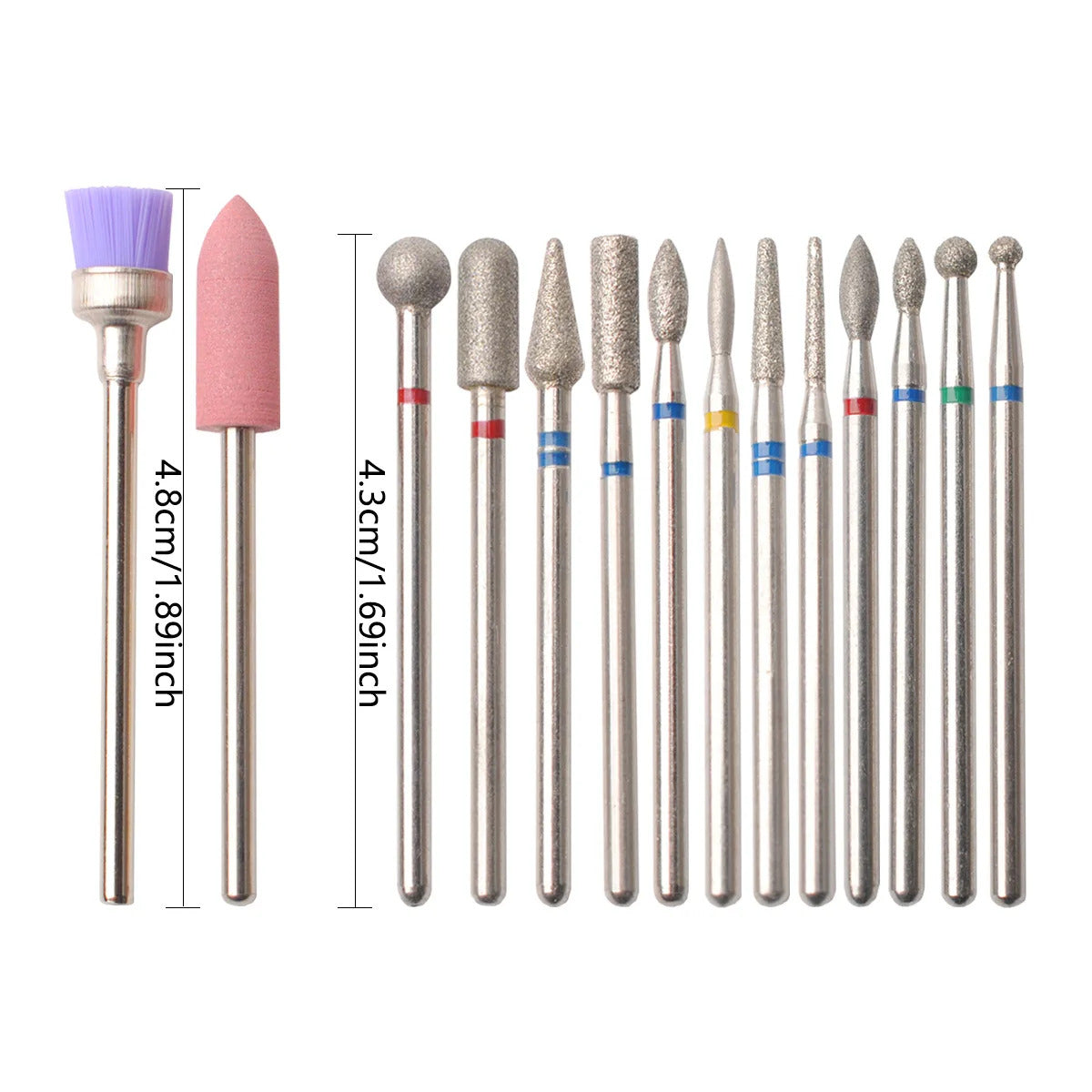 14 x NAIL DRILL BITS, MANICURE GEL ACRYLIC NAILS