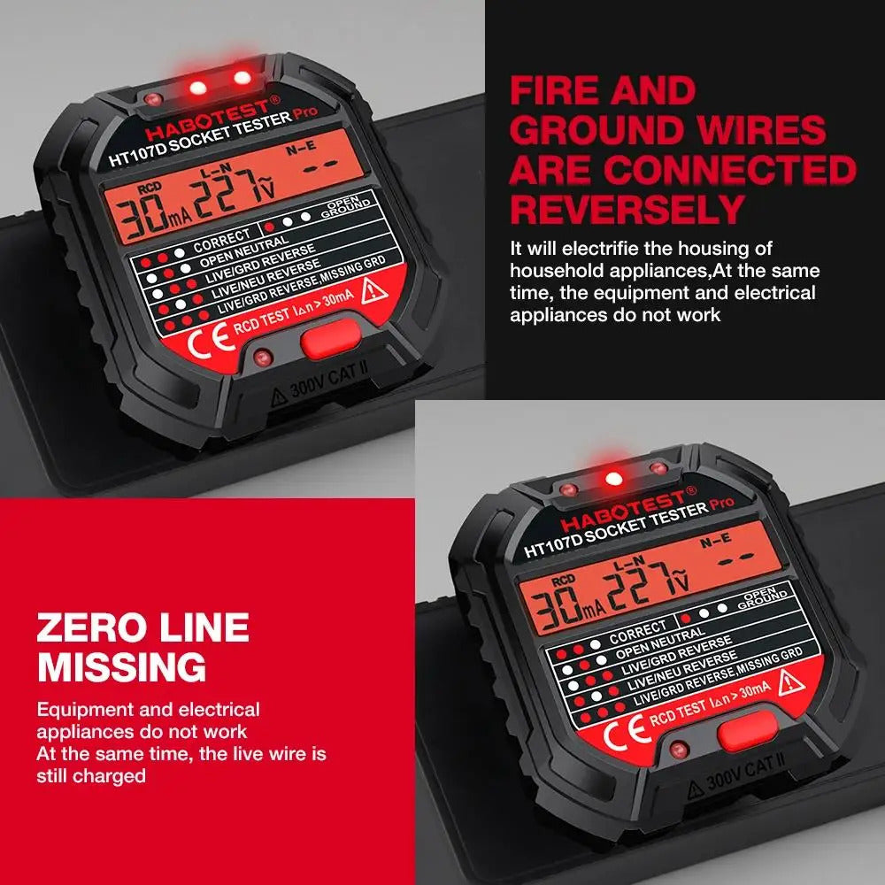 DIGITAL PRO UK SOCKET TESTER PLUG RCD TEST
