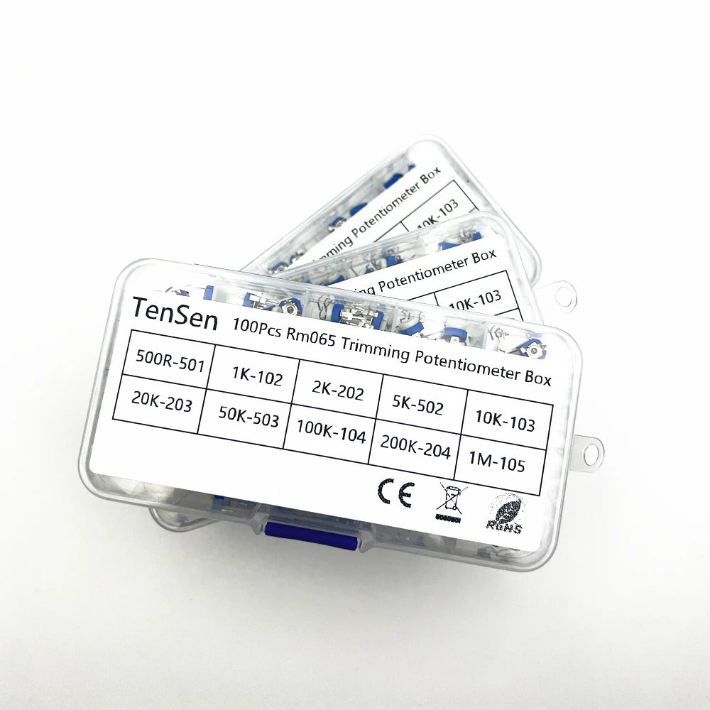 100 x RM065 CARBON FILM HORIZONTAL TRIMPOT POTENTIOMETER KIT