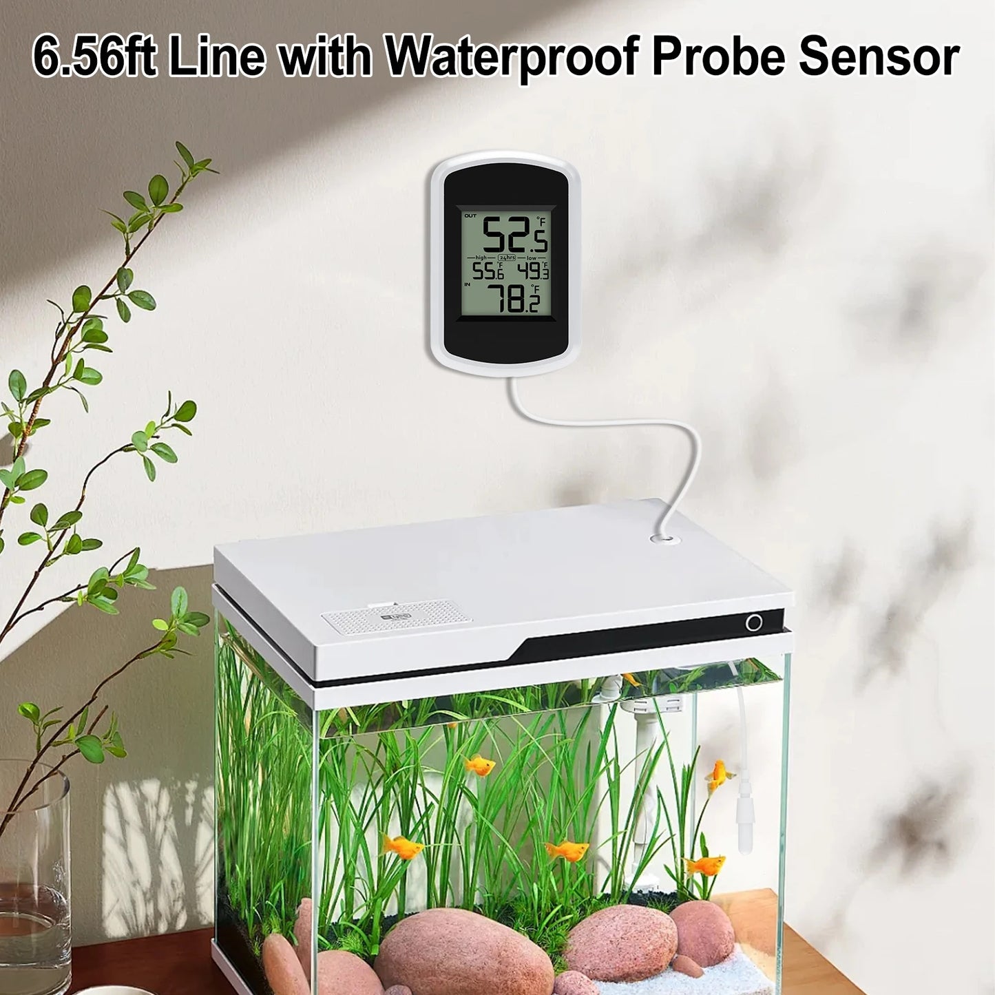BIG SCREEN DIGITAL POND / AQUARIUM DUAL TEMPERATURE MONITOR, THERMOMETER.