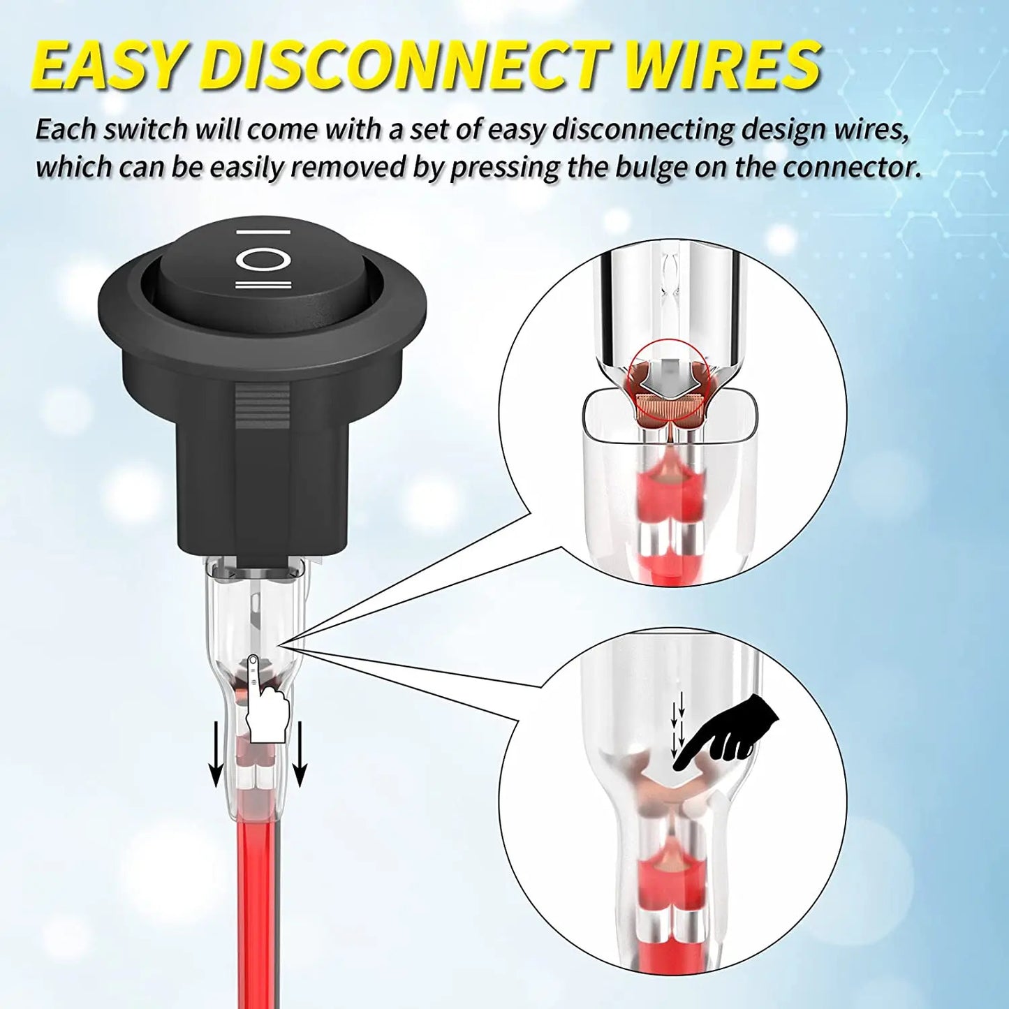 5 x ROUND ON OFF ON 3 POSITION ROCKER SWITCH SPST 12V