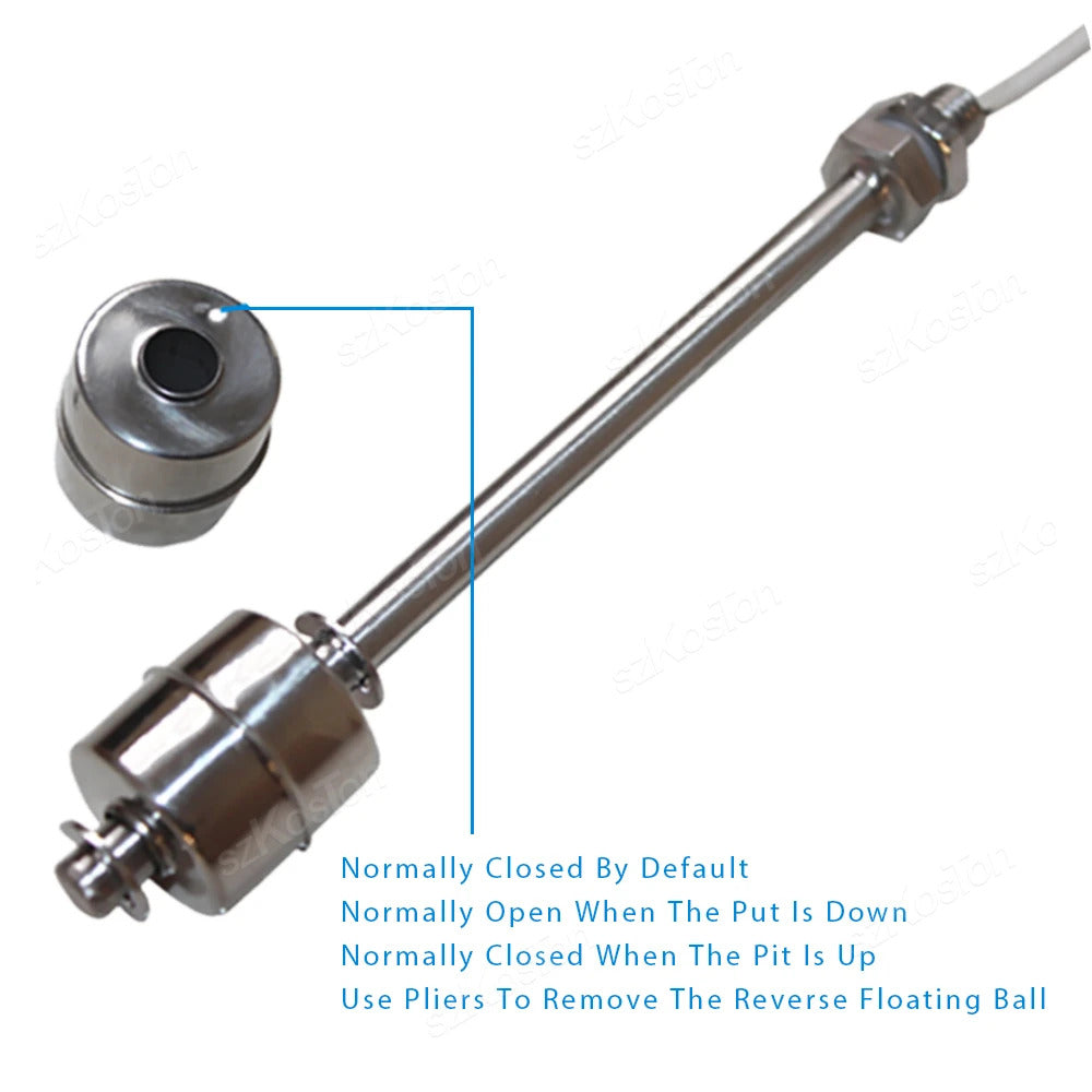 STAINLESS STEEL FLOAT SWITCH 45mm 75mm 100mm 150mm 200mm