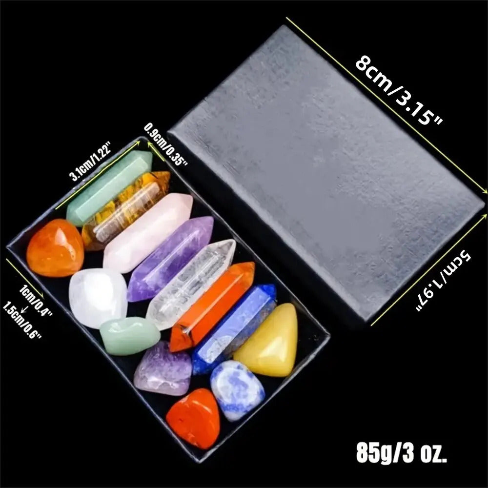 14 x NATURAL STONE CHAKRA CRYSTALS