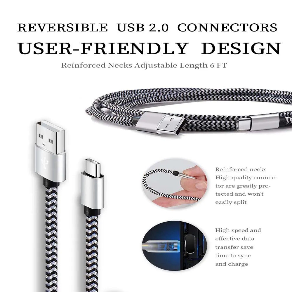 3 PACK USB - USB TYPE C BRAIDED CABLES