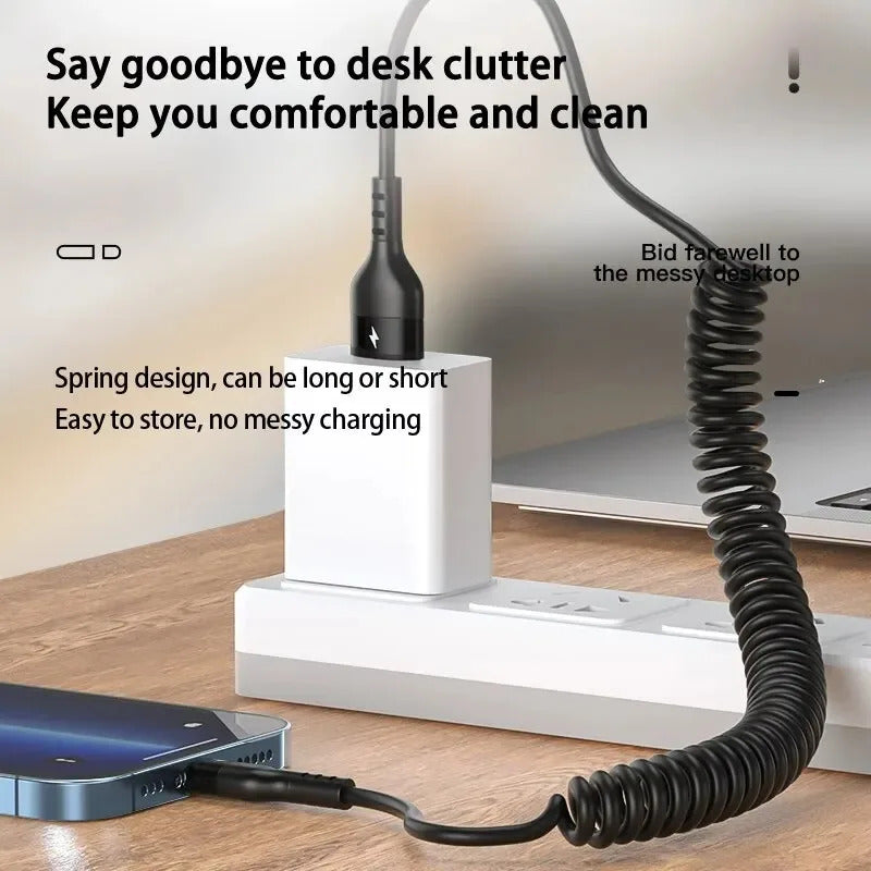 USB TYPE A - C OR C - C SPRING WIRE CHARGER 1M