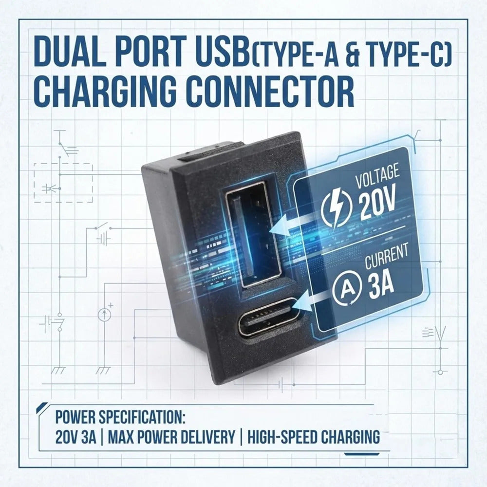 4 x DUAL USB TYPE C & A PANEL MOUNT SOCKETS