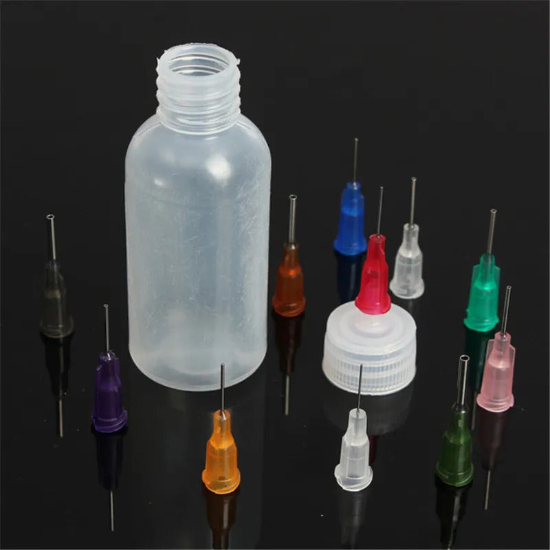 50ml TRANSPARENT GLUE BOTTLE WITH NEEDLE TIPS