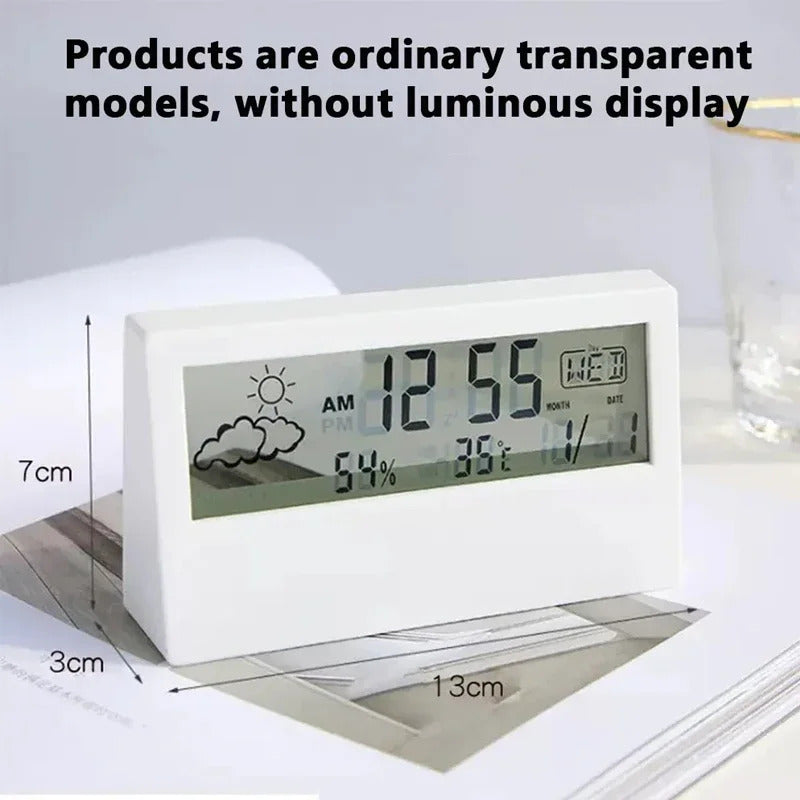 LED THERMOMETER ALARM CLOCK HYGROMETER STATION