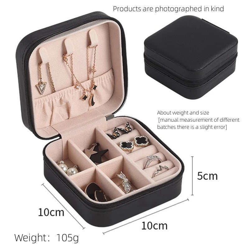 SINGLE LAYER TRAVEL JEWELLERY BOX - BLACK WHITE PINK