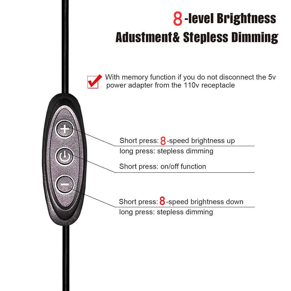 3 KEY USB DIMMER SWITCH 5V 2A 8 LEVEL DIMMING