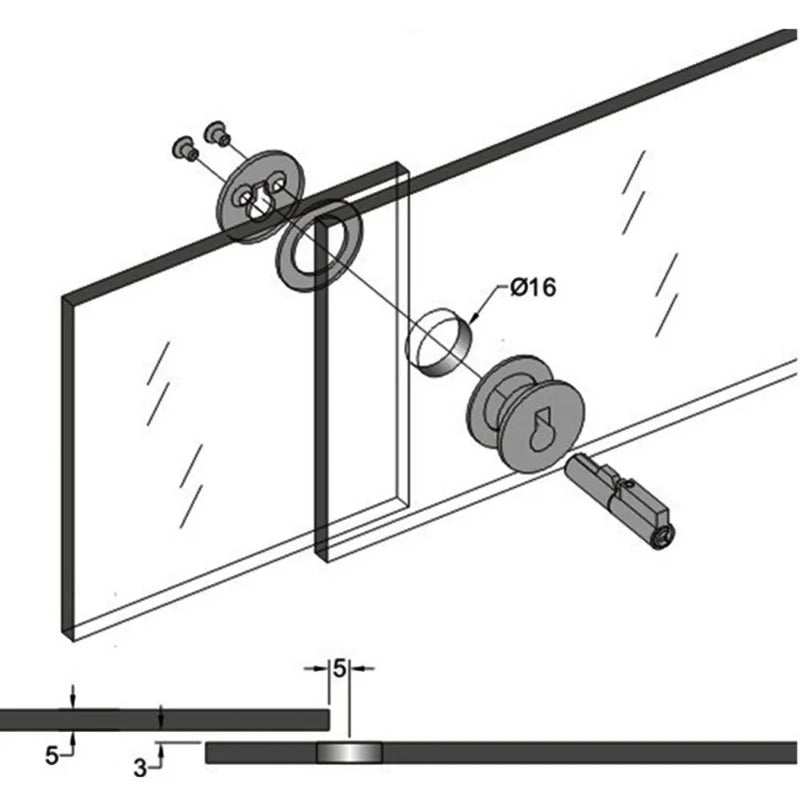 SLIDING GLASS SHOWCASE DISPLAY CABINET LOCK RATCHET KEYED ALIKE