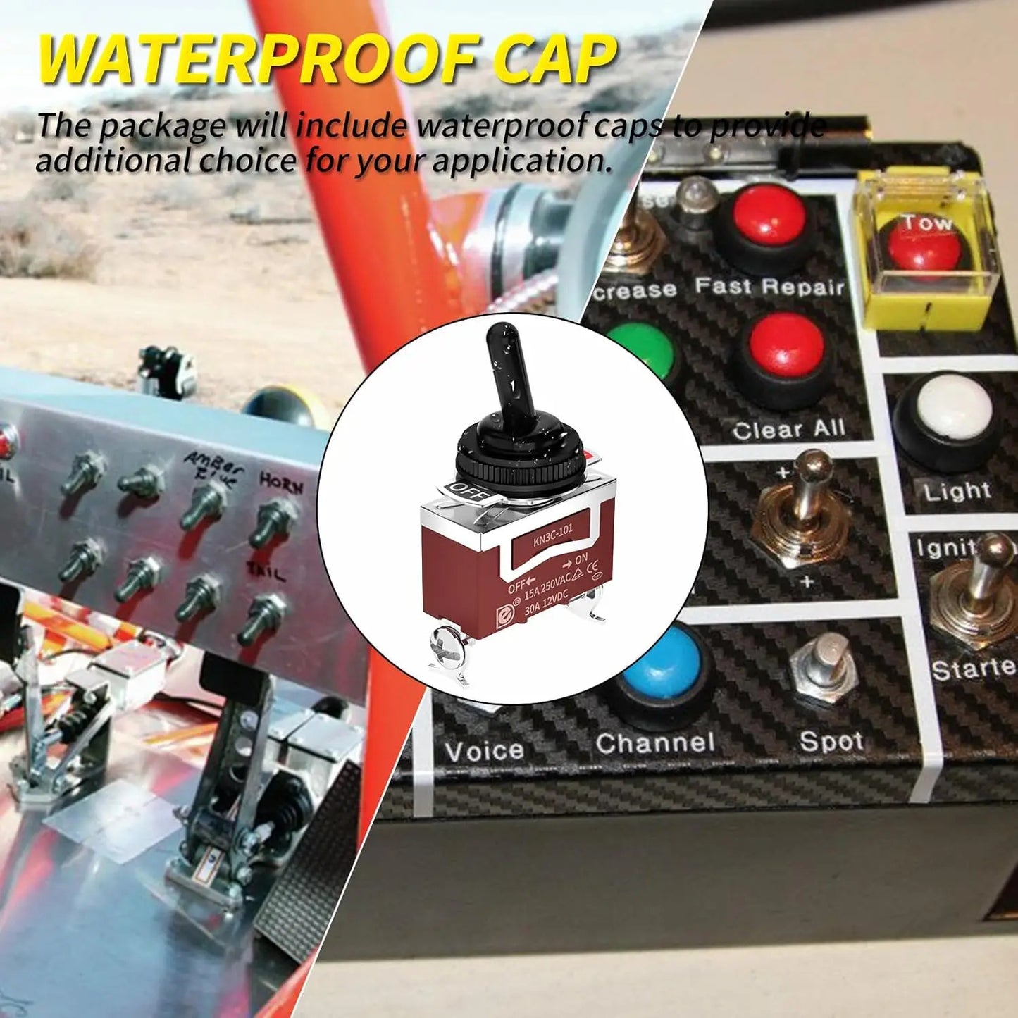 2 x ON OFF WATERPROOF MARINE TOGGLE SWITCH