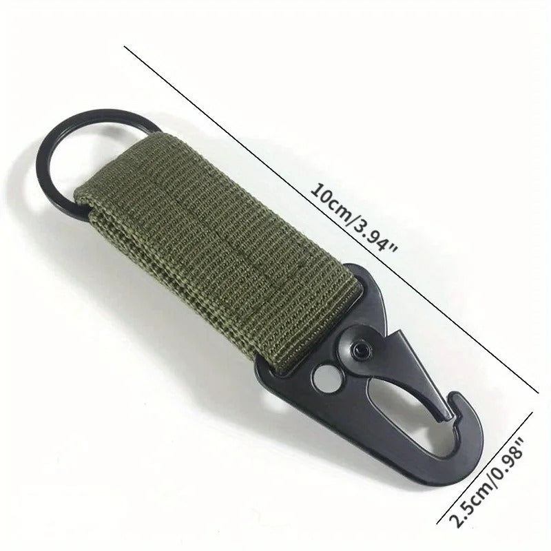 3 x TACTICAL CARABINER CLIPS NYLON WEBBING KEY HOOK MOLLE BACKPACK BELT EDC