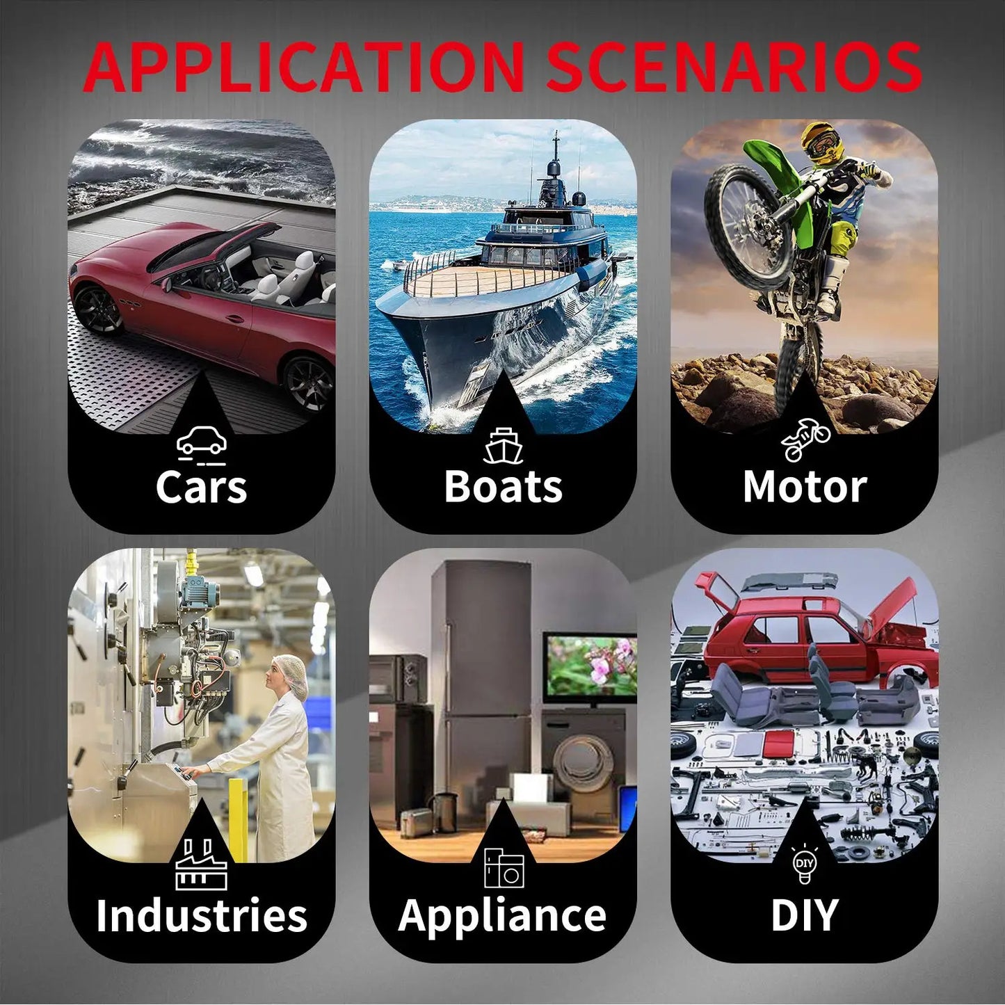 6 x STAINLESS STEEL MOMENTARY PUSH SWITCH 12mm