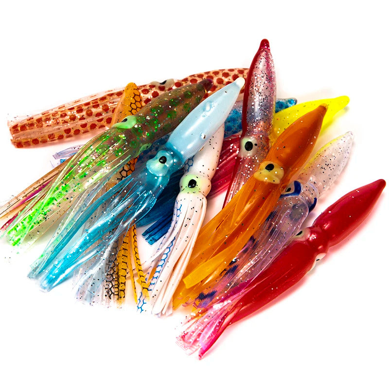 10 x SOFT SQUID FISHING LURES 8cm