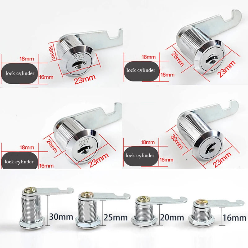 CAM LOCK 16 20 25 30mm 2 KEYS