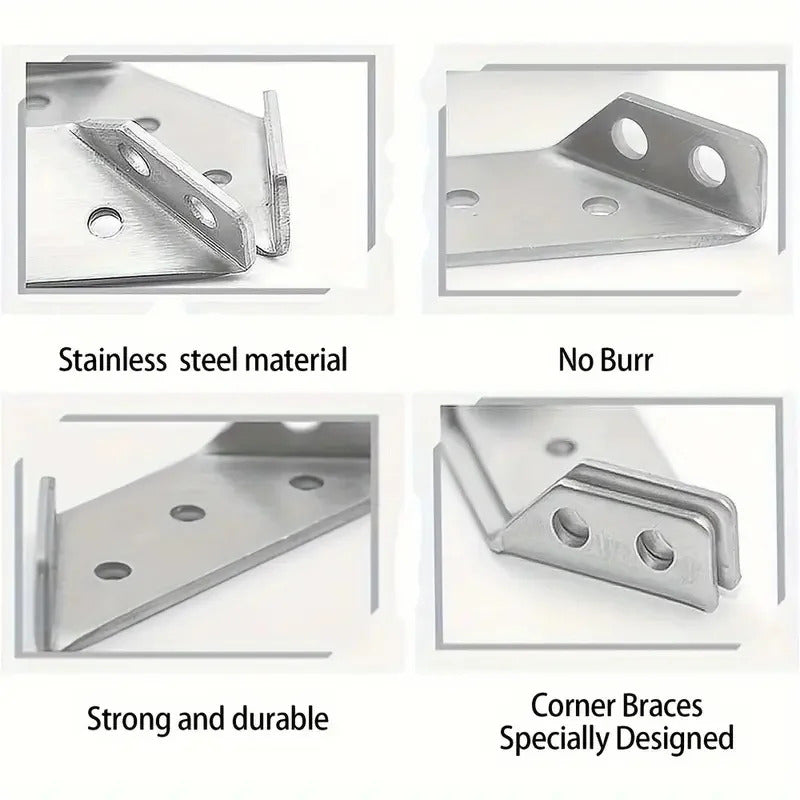 10 x METAL CORNER BRACE BRACKETS 90 DEGREE ANGLE JOINT FIXING 40 SCREWS