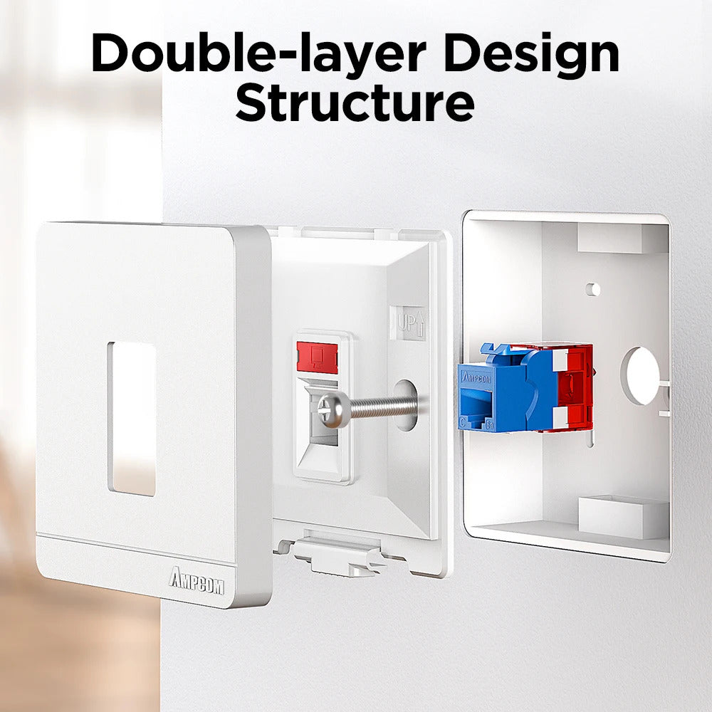 KEYSTONE FACEPLATE RJ11 RJ45 WALL SOCKET 1, 2 & 4 PORT