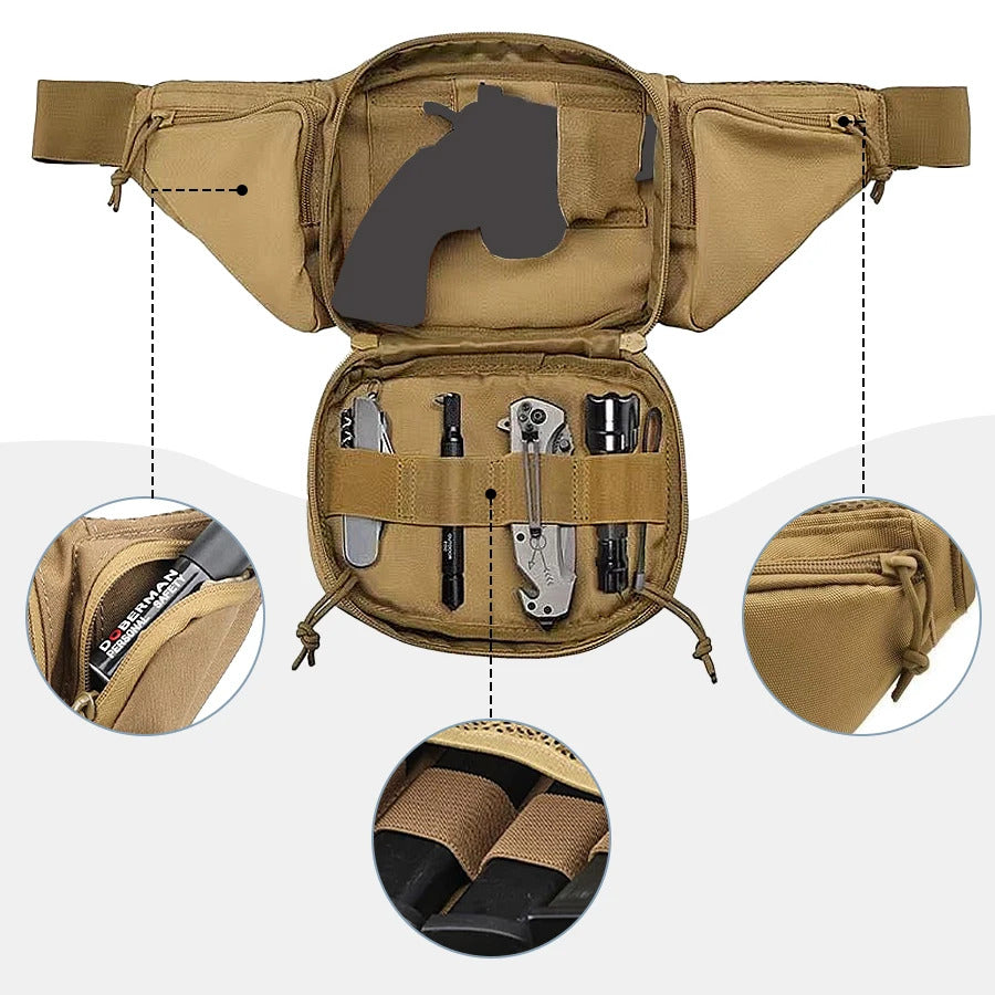 TACTICAL CROSSBODY WAIST BAG RUNNING CYCLING SPORTS BELT POUCH PHONE KEY HOLDER