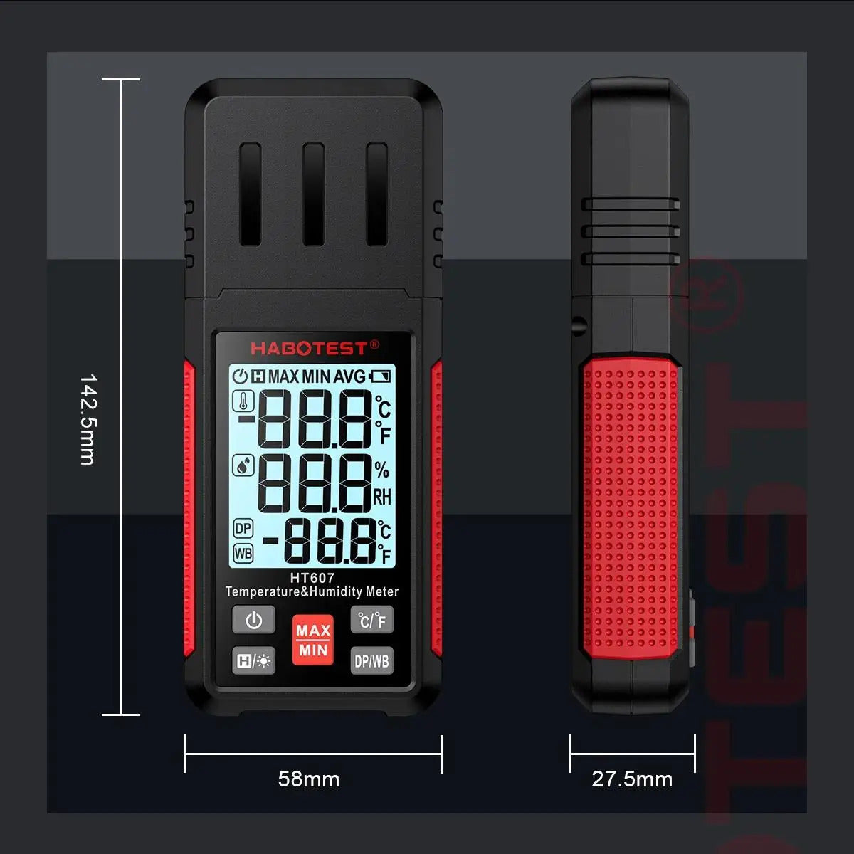 DIGITAL HANDHELD TEMPERATURE & HUMIDITY METER