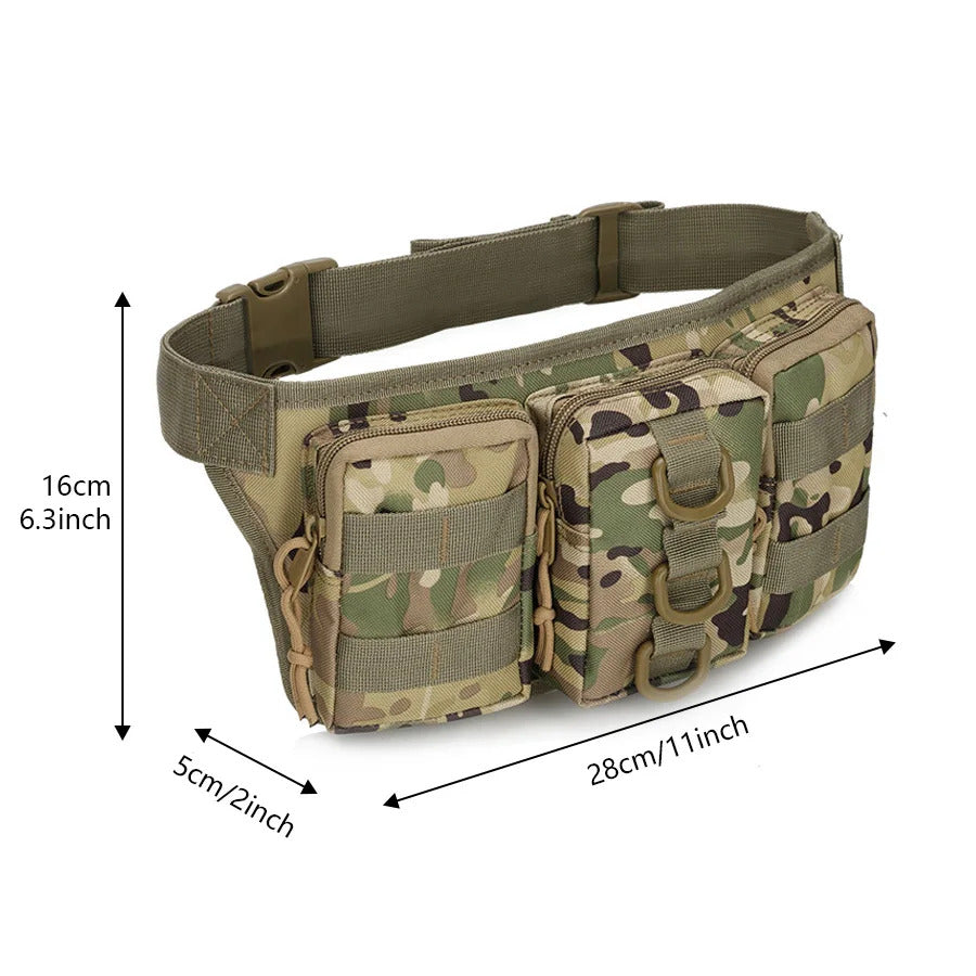 TACTICAL WAIST BAG HUNTING MOLLE POUCH TRIPLE POCKET OUTDOOR CAMPING CYCLING