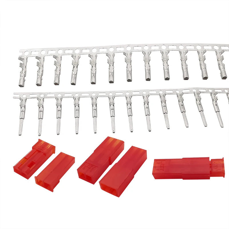 300 x JST 2.54mm CONNECTORS MALE & FEMALE 2 PIN TERMINALS