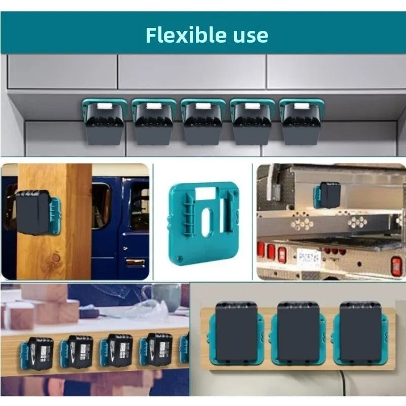 5 x MAKITA 18V BATTERY WALL MOUNT HOLDERS