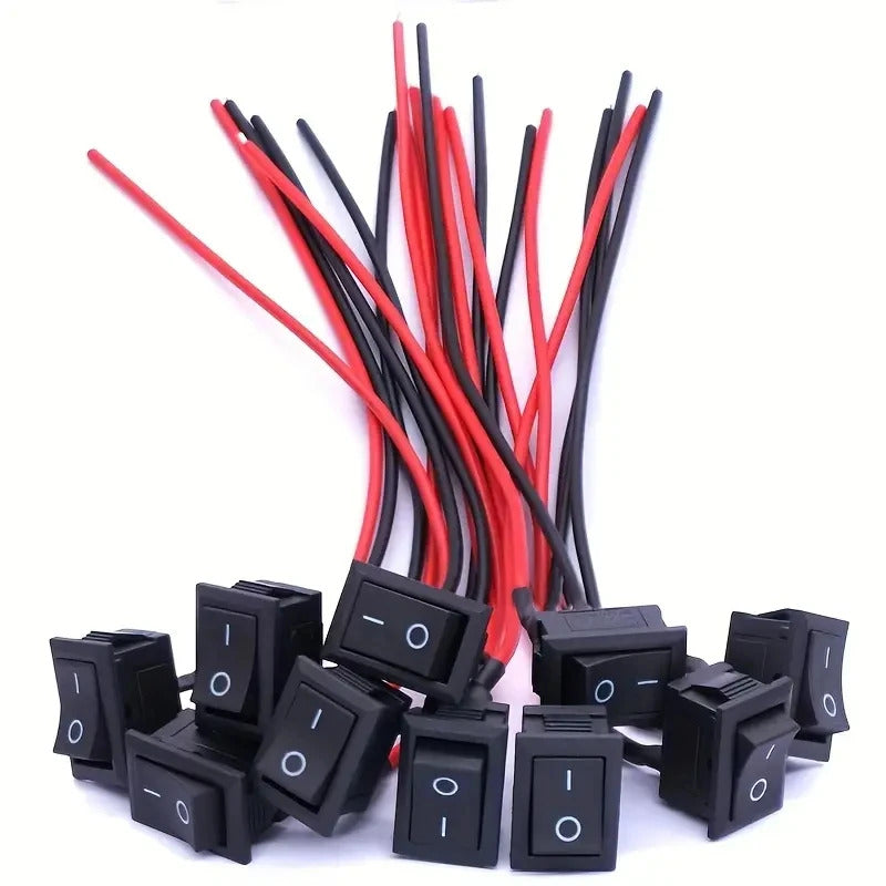 10 x PRE WIRED ROCKER SWITCH RECTANGULAR