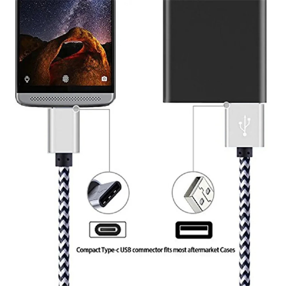 3 PACK USB - USB TYPE C BRAIDED CABLES