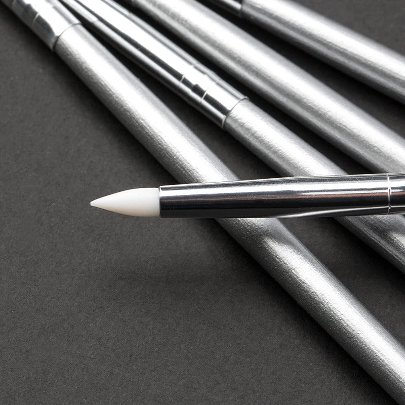 5 x SILICONE NAIL BRUSH UV GEL SCULPTING