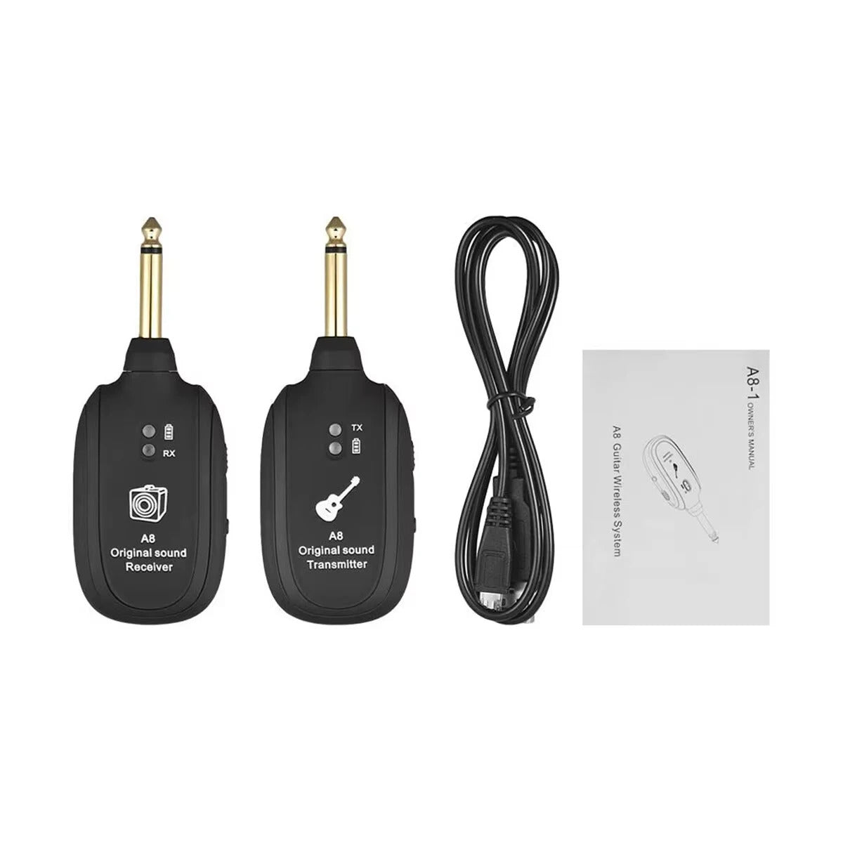 ELECTRIC GUITAR WIRELESS SYSTEM RECHARGEABLE TRANSMITTER & RECEIVER