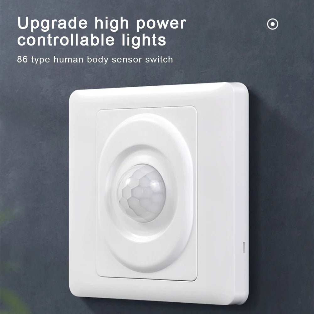 AC 220V LED PIR MOTION SENSOR SINGLE FACE PLATE LIGHT SWITCH