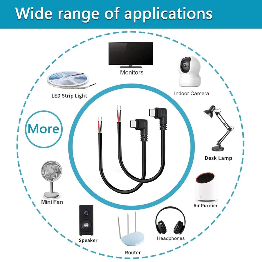5 x USB TYPE C PRE WIRED 90 DEGREE 2 PIN