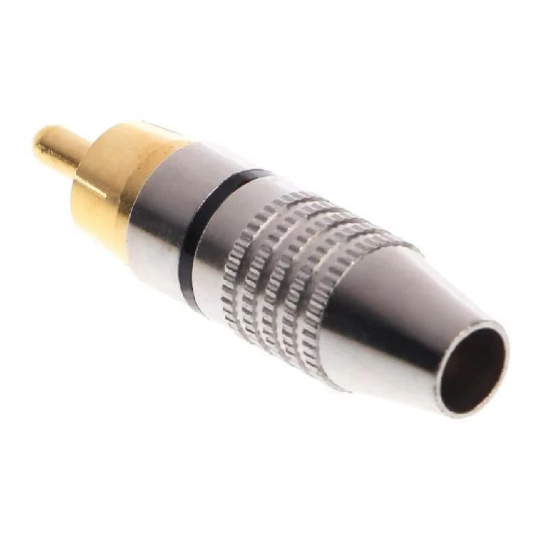 10 x METAL MALE RCA PLUGS