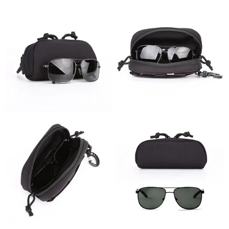 TACTICAL MOLLE SUNGLASSES CASE 1000D NYLON SHOCKPROOF EYEGLASS POUCH HUNTING