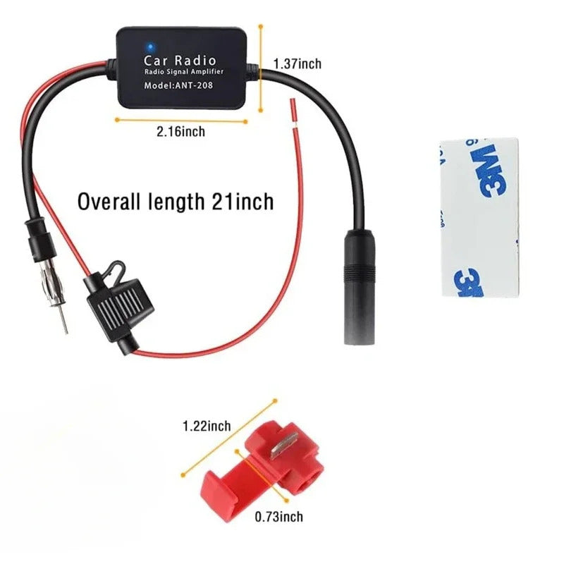 CAR RADIO ANTENNA SIGNAL AMPLIFIER BOOSTER