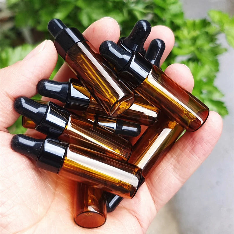 10 x 5ml AMBER GLASS DROPPER BOTTLES