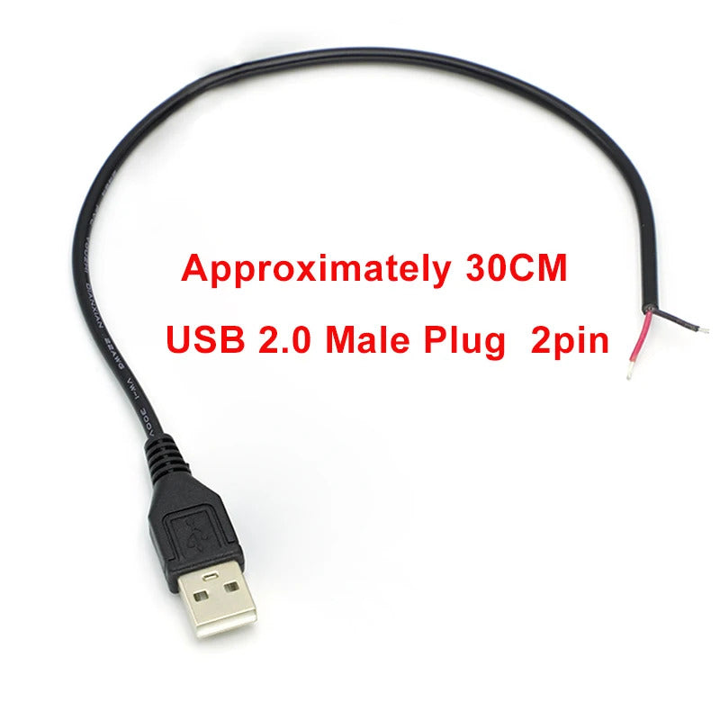 10 x USB 2.0 MALE PRE WIRED 2 PIN