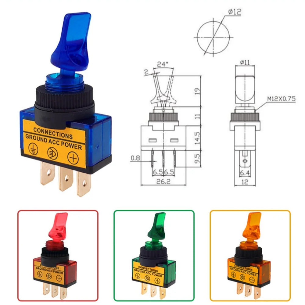 4 x LED TOGGLE SWITCH