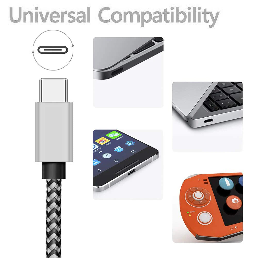 3 PACK USB - USB TYPE C BRAIDED CABLES