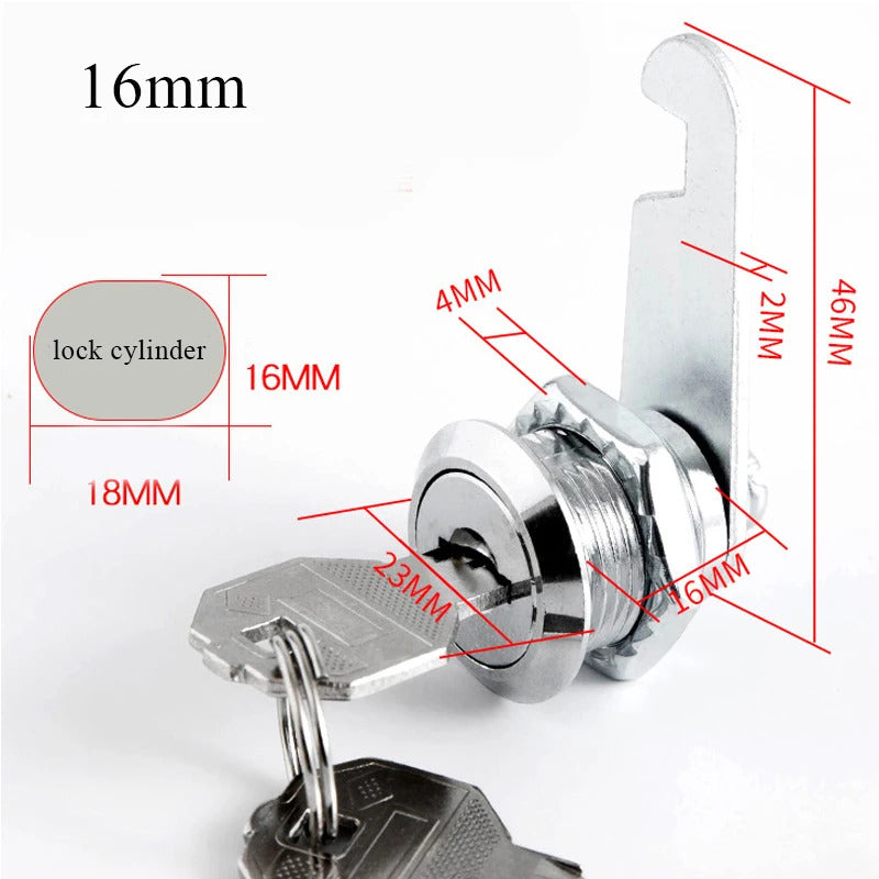 CAM LOCK 16 20 25 30mm 2 KEYS