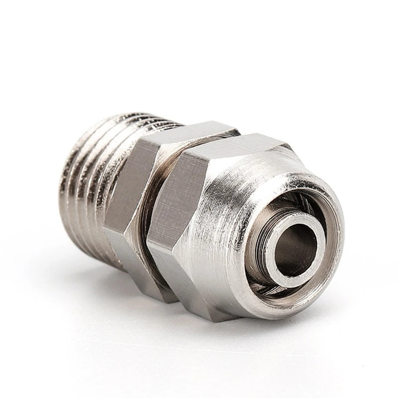 METAL 6mm - 1/4" THREADED CO2 COUPLER LOCKING STRAIGHT CONNECTOR