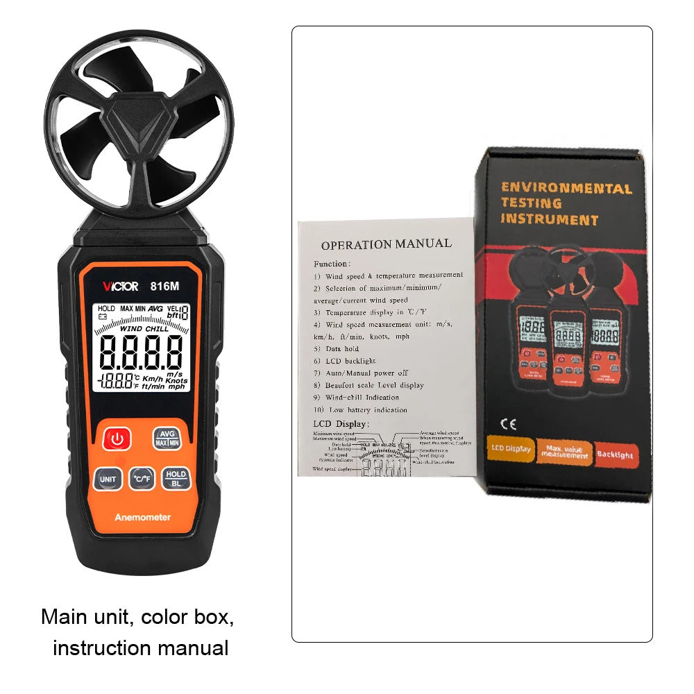 DIGITAL ANEMOMETER 0-45 M/S WIND SPEED METER