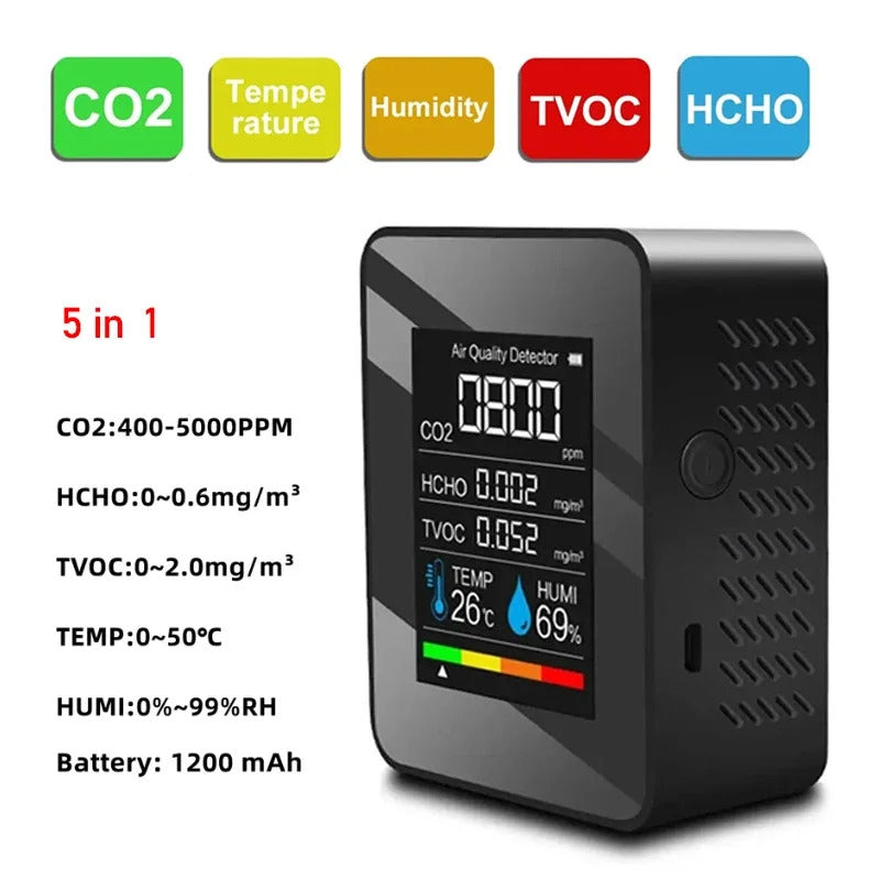 5 IN 1 TEMPERATURE HUMIDITY CO2 METER