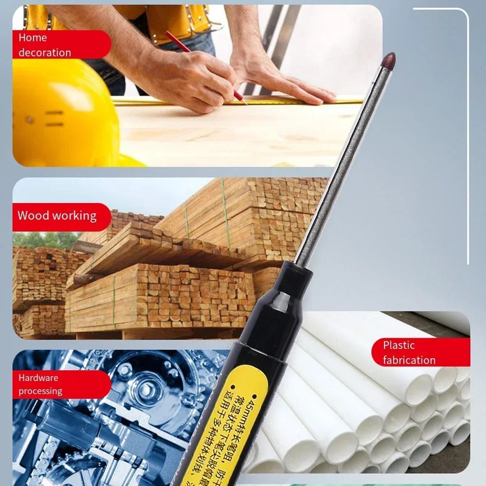 3 x 45mm DEEP HOLE MARKER PENS & 3 INK REFILLS BLACK RED BLUE