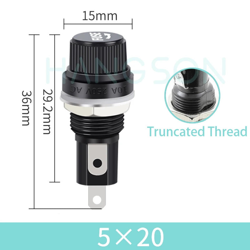 10 x PANEL MOUNT FUSE HOLDER 5x20mm